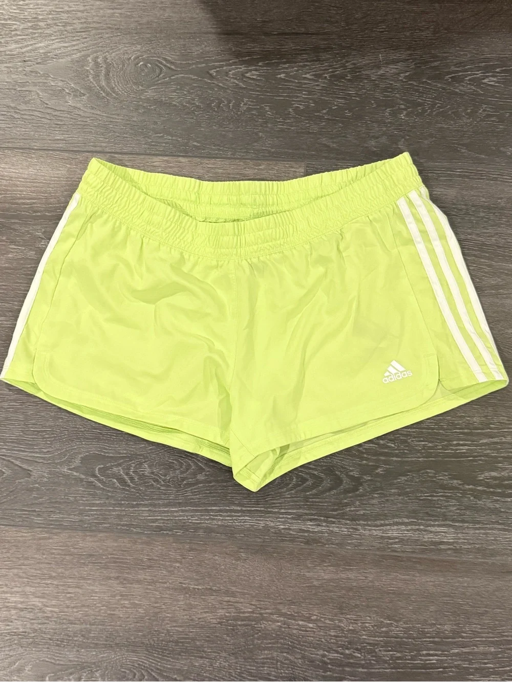 NWT Adidas Pacer 3-Stripes Train Shorts - Pulse Lime/White, Large - Picture 5 of 13